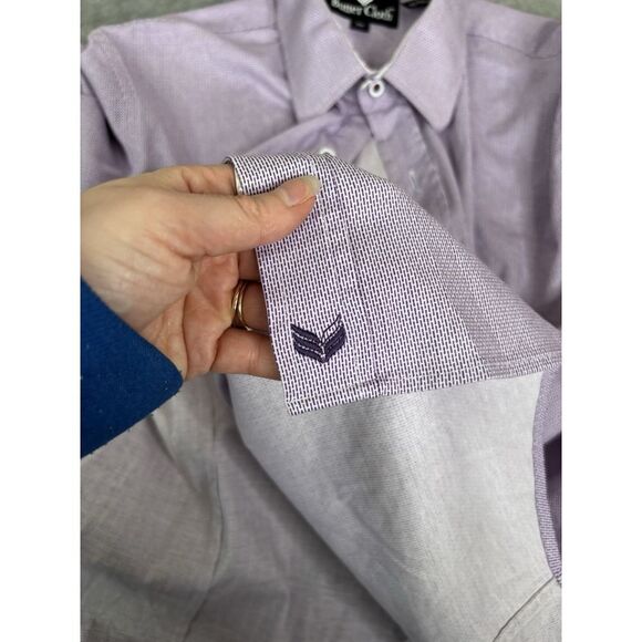 Buttercloth Regular Fit Long Sleeve Button Down Shirt Men's Size Medium Purple - Picture 5 of 11